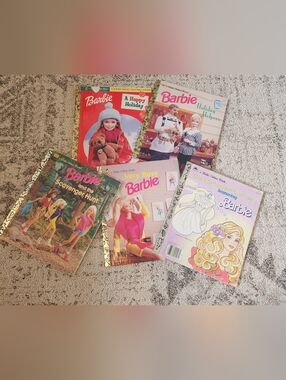 Barbie Vintage Little Golden Books Set - Pink & Multicolor Covers